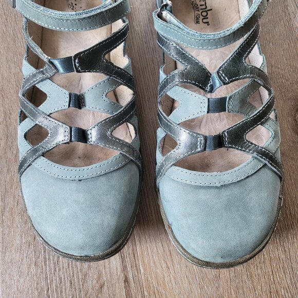 Jambu Tangerine Leather Strappy Walking Shoe Blue & Gray Size 8.5 - Picture 5 of 16